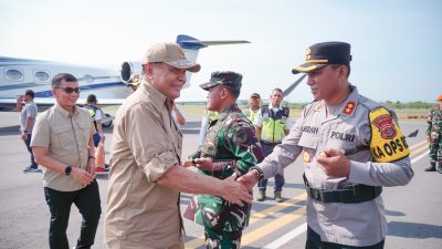 Kapolda Aceh Bersama Menko Polkam Tinjau Lokasi Huntara di Aceh Utara.