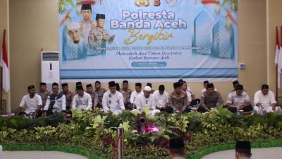 Polresta Banda Aceh Gelar Doa Bersama Untuk Korban Banjir. 