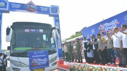 Forkopimda Aceh Lepas Mudik Gratis Pemerintah Aceh 2026 di Terminal Batoh.