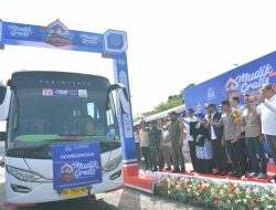 Forkopimda Aceh Lepas Mudik Gratis Pemerintah Aceh 2026 di Terminal Batoh.