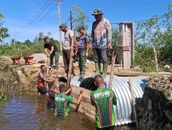 TNI kebut pembangunan Jembatan Armco di Pasi Raja, Aceh Selatan. 