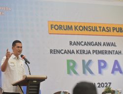 Sekda Buka Forum Konsultasi Publik RKPA 2027, Dorong Pembangunan Tangguh dan Sinergi Pusat-Daerah. 