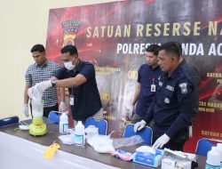 Polresta Banda Aceh Musnahkan Barang Bukti 2 Kilogram Narkotika Jenis Sabu. 