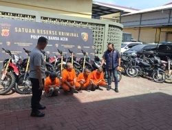 Tampung Motor Hasil Curian, Polresta Amankan Pasutri dan 9 Barang Bukti. 