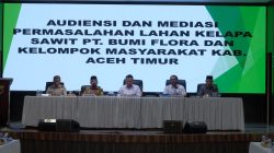 Polda Aceh Fasilitasi Audiensi Penyelesaian HGU Lahan Antara PT Bumi Flora dengan Masyarakat Aceh Timur