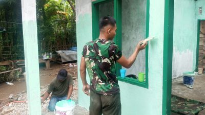 Rumah Reyot Tinggal Kenangan, RTLH TMMD Kodim 0107/Aceh Selatan Masuk Tahap Pengecatan. 