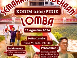 Kodim 0102/Pidie Gelar Gebyar Kampung Merah Putih Berhadiah Rp 150 Juta.