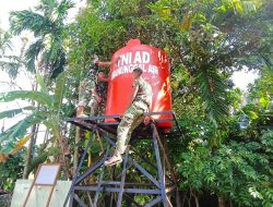Satgas TMMD ke-129 Kodim 0107/Aceh Selatan Berhasil Distribusikan Air Sumur Bor ke Masjid Aur Pelumat.