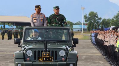 Kapolda Aceh dan Kasdam IM Pimpin Apel Gelar Pasukan Amankan HDA. 