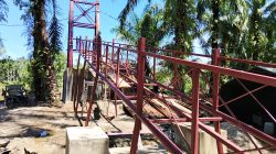 Progres Pembangunan Jembatan Gantung Desa Serasah Aceh Singkil Capai 41,15 Persen.