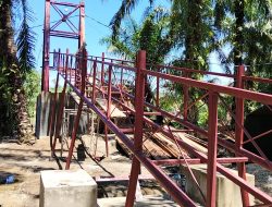 Progres Pembangunan Jembatan Gantung Desa Serasah Aceh Singkil Capai 41,15 Persen.